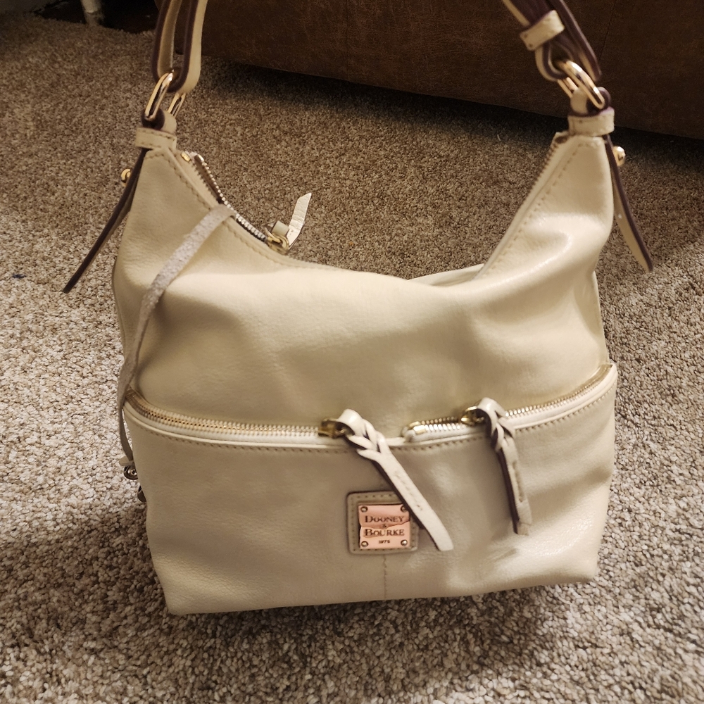 Dooney & Bourke Off-White Leather Shoulder Bag